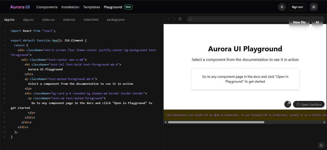 Aurora UI — screenshot 3