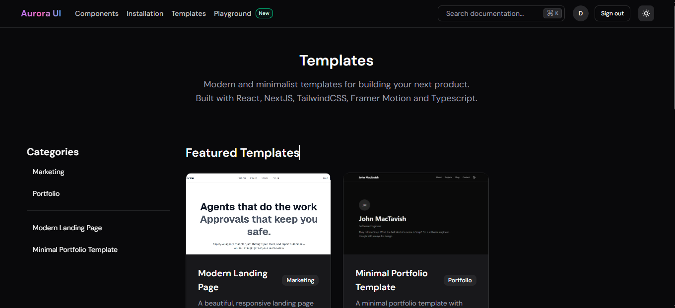 Aurora UI — screenshot 4
